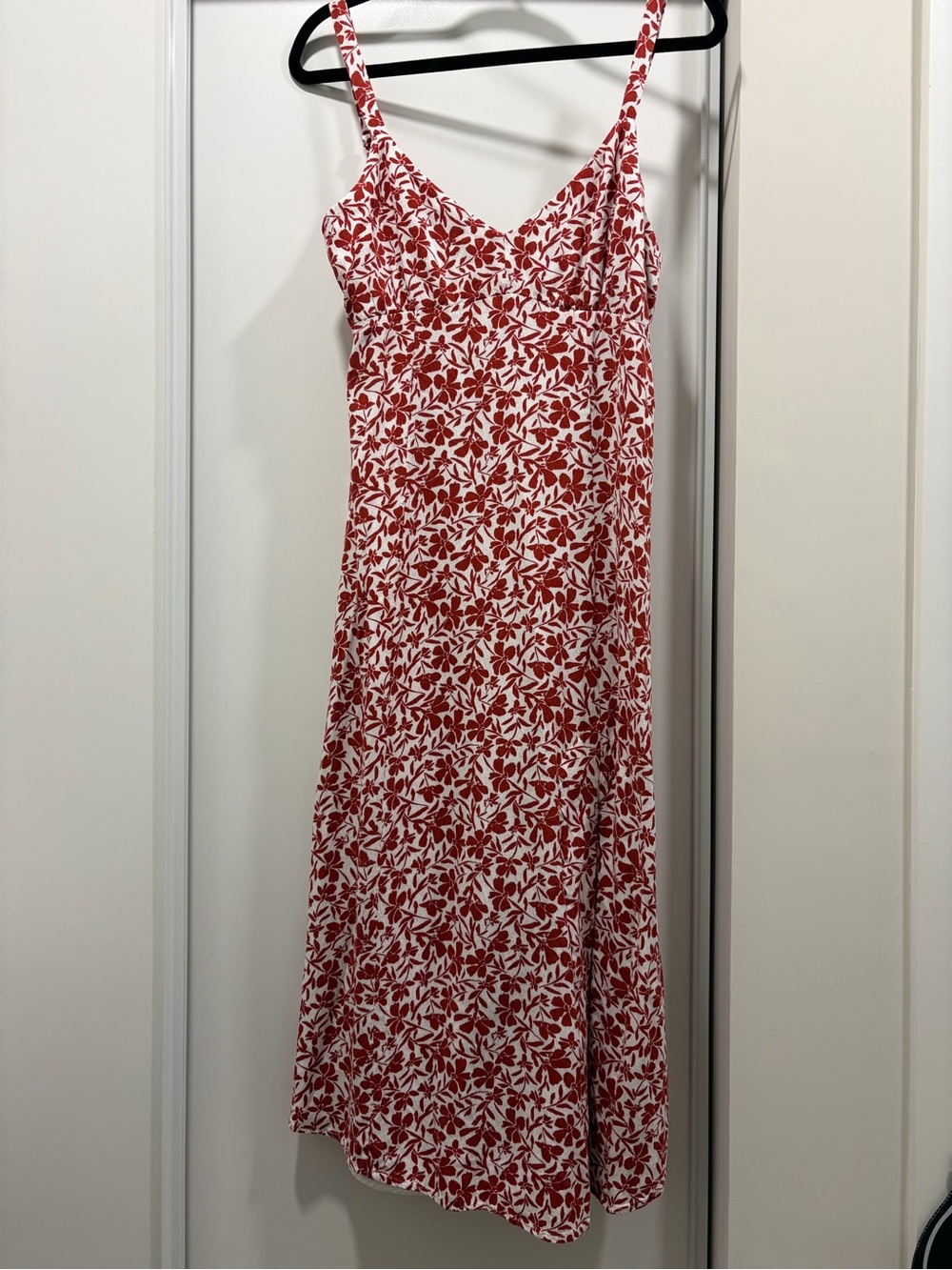 Gentle Fawn Red and White Floral Midi Slip Dress
